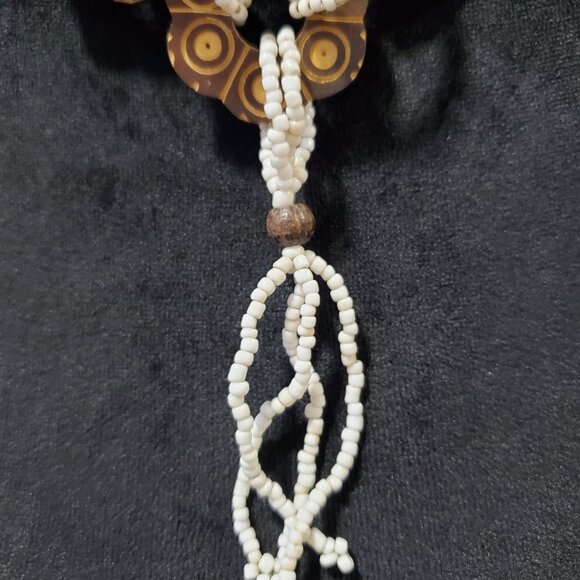 Womens Fashion White Beaded Boho Style Necklace Jewellery with Lobster Clasp - Picture 4 of 5